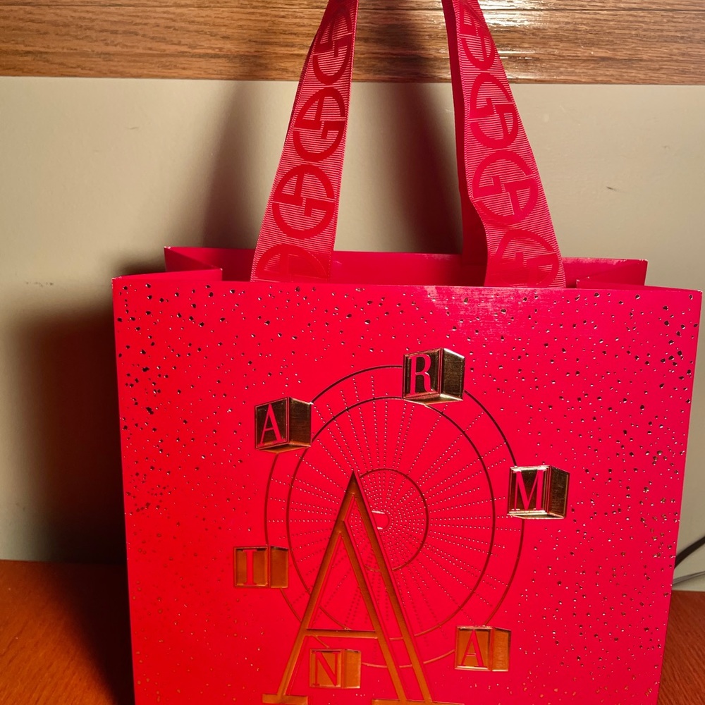 Giorgio Armani paper gift bag. Red